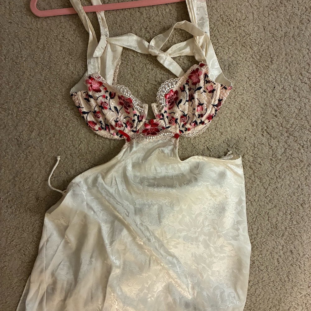 For Love And Lemons Cream and Pink Floral Dress